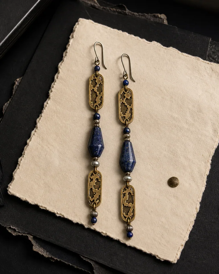 The Ink Atlas Earrings ready piece