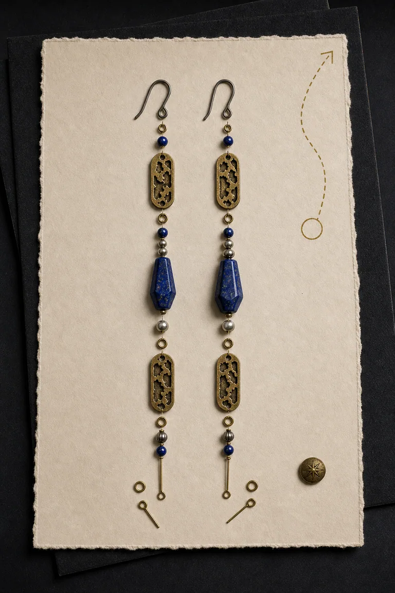 The Ink Atlas Earrings design route layout